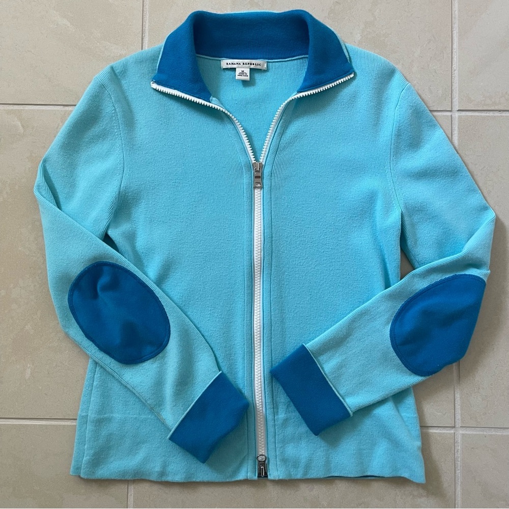Banana Republic Zip-Up Jacket with Elbow Patches Size Medium